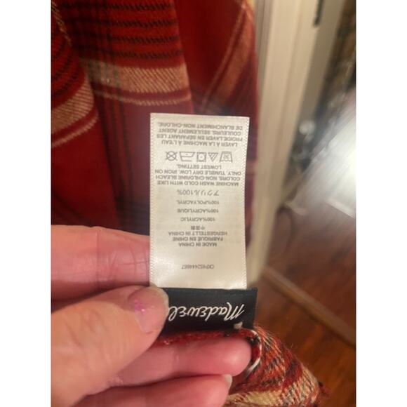 Madewell plaid wrap shawl New with tags - Picture 4 of 13